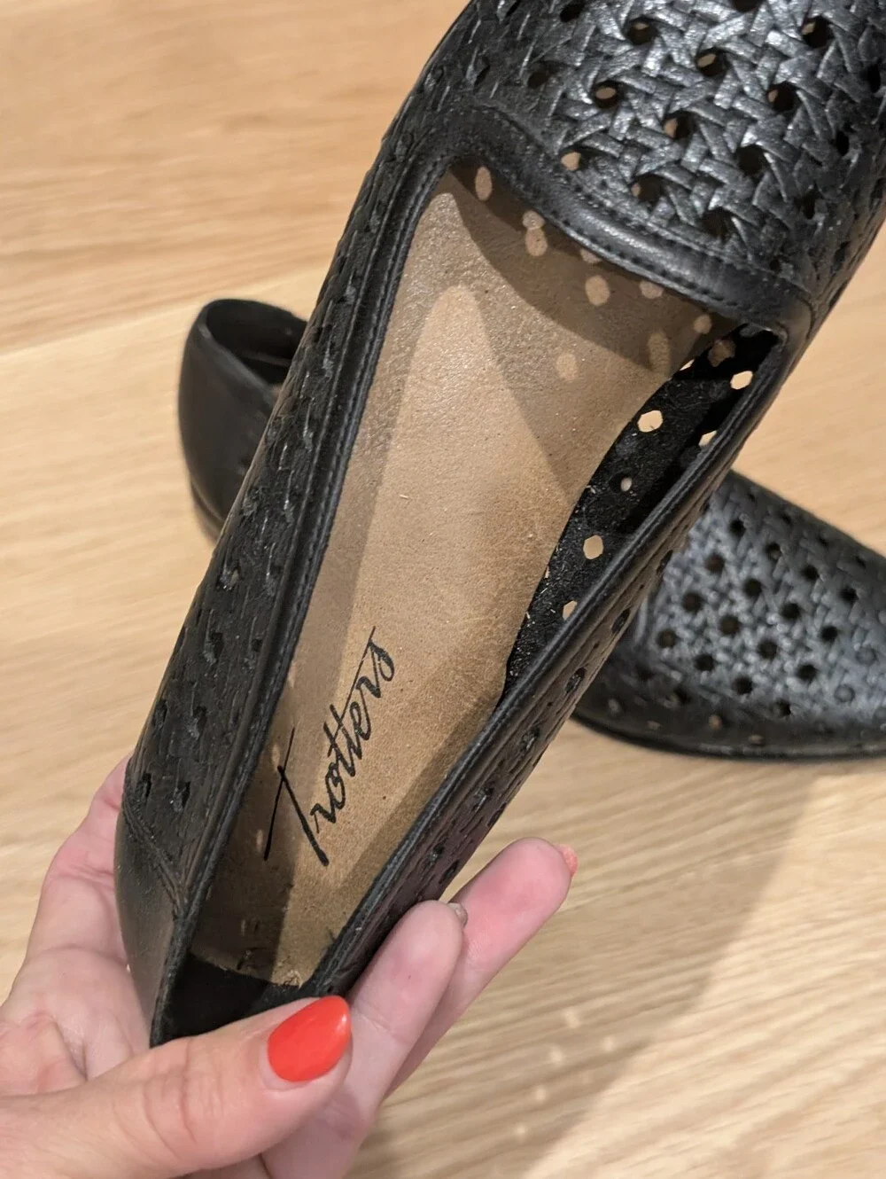 Trotters Black Perforated Slip-On Loafers NEW
